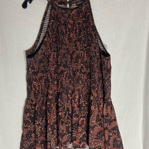 Torrid Black and Orange Paisley Tank Top